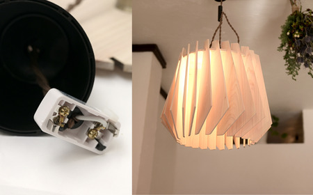 天然ひのきの木製 KD ペンダントライト＜バレル＞ | 優しい間接光と森の香りの照明器具（無塗装・組立簡単・LED対応・引掛シーリング式） M-ms-A04A