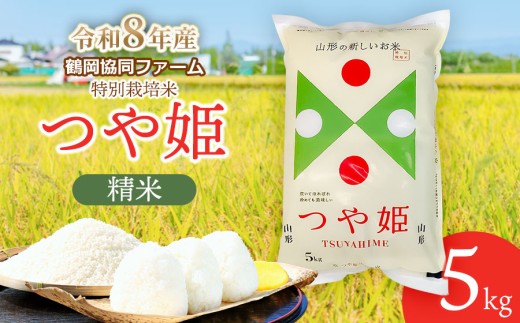 【令和8年産 新米】 特別栽培米つや姫 5kg (5kg×1袋) 山形県鶴岡産　鶴岡協同ファーム