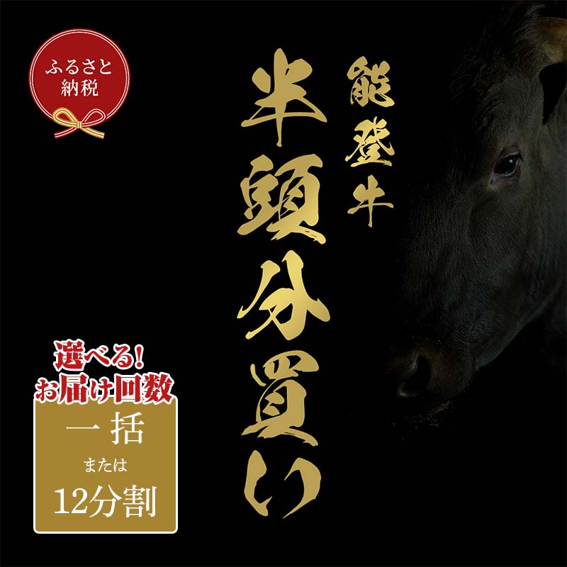 【ふるさと納税】【和牛セレブ】能登牛 半頭買い 一括配送 or 12分割配送 牛肉 最高級 半頭買い 黒毛和牛 能登牛 和牛セレブ イベント お祝い クリスマス お正月 誕生日 パーティー 石川県 加賀市 F6P-2158var