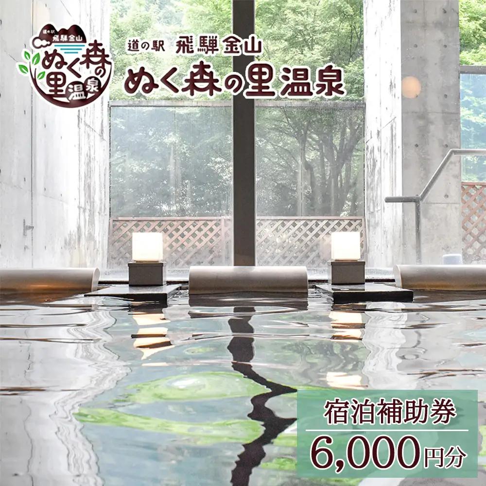 下呂温泉【道の駅 飛騨金山ぬく森の里温泉】宿泊補助券（6,000円分）【a019-2】