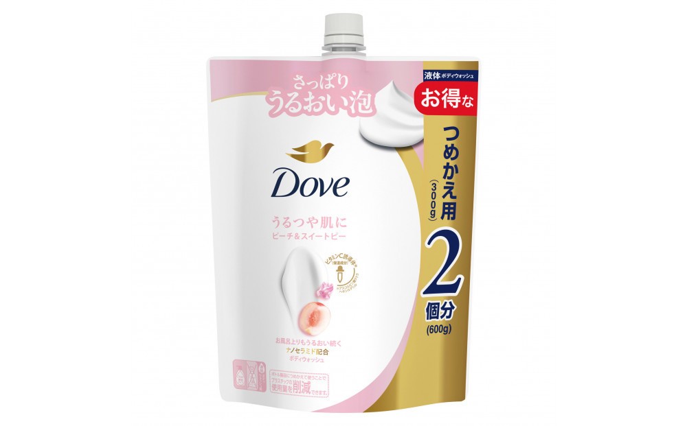 ダヴ ボディウォッシュ ピーチ＆スイートピー つめかえ用 600g×9