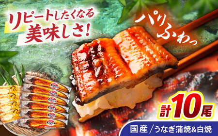 ＜諫早淡水＞うなぎ蒲焼6尾＆白焼き4尾セット / うなぎ ウナギ 鰻 蒲焼き 蒲焼 白焼き 白焼  国産 冷凍 小分け うな重 うな丼 ひつまぶし / 諫早市 / 諫早淡水株式会社 [AHAT009] 丑の日 土用丑の日