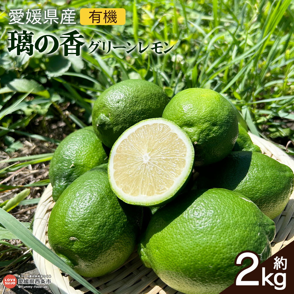 【ふるさと納税】＜愛媛県産有機レモン 璃の香(グリーンレモン) 約2kg＞ ※2025年9月上旬から10月末迄に順次出荷 りのか 果物 くだもの フルーツ 野菜 れもん 檸檬 アレンジ料理 ご飯 飲み物 ドリンク スイーツ 食品 薬味 遠赤青汁株式会社 愛媛県 西条市 【常温】