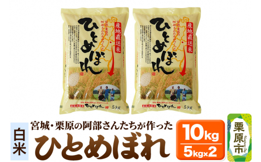 【白米】令和7年産 宮城・栗原の阿部さんたちが作ったひとめぼれ 10kg(5kg×2袋)