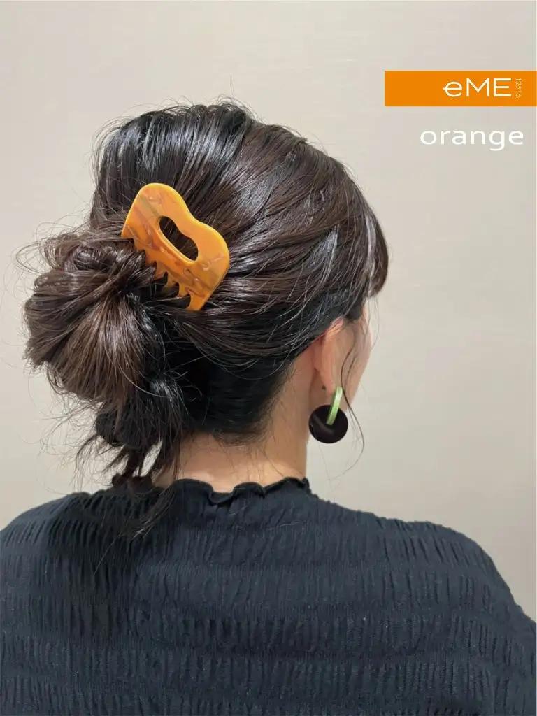 アクリル製 ヘアコーム orange（オレンジ） ヘアアクセサリー eME　tayu