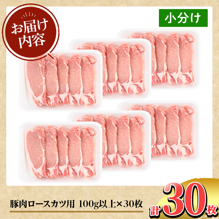 K-311 鹿児島県産 豚肉ロースカツ用(合計30枚セット)【TRINITY】霧島市 国産 冷凍 小分け 豚肉 ぶた ブタ 肉 ロースカツ