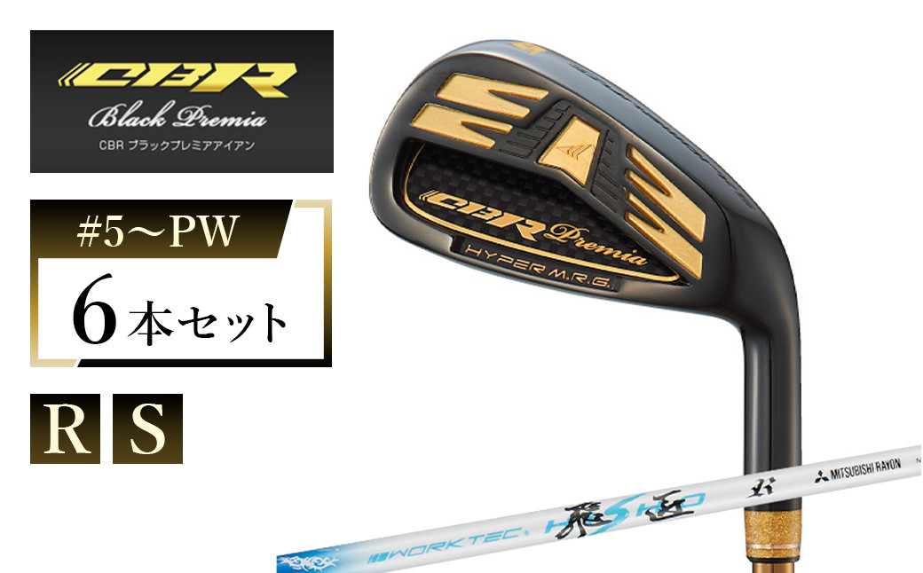 
            ワークスゴルフ CBRブラックプレミアアイアン 6本セット ワークテック飛匠 全2種（R/#5〜PW・S/#5～PW）
          