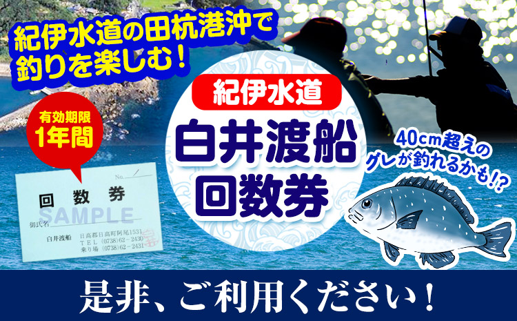 紀伊水道白井渡船回数券11枚《90日以内に出荷予定(土日祝除く)》紀伊水道釣り沖グレ船渡船回数券---iwsh_strk_90d_22_134000_11p---