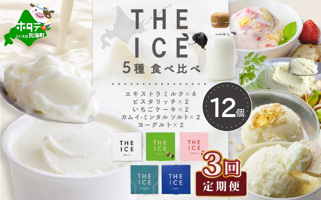 
【毎月3回定期便】【THE ICE】5種食べ比べ 12個セット【CJM030207】
