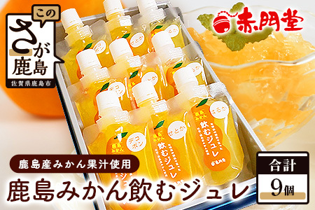 鹿島みかん飲むジュレ（9本セット） ミカン ジュレ ジュース 果汁飲料 B-654