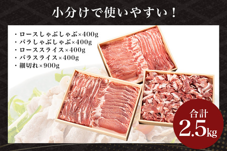 サンゴク豚（バランスセット） 合計2.6kg しゃぶしゃぶ 焼き肉  豚肉 豚バラ肉 ロース 小分け 真空パック  しゃぶしゃぶ肉 焼肉用 ブタ肉 国産 茨城県産 ギフト プレゼント 高級部位 2-B