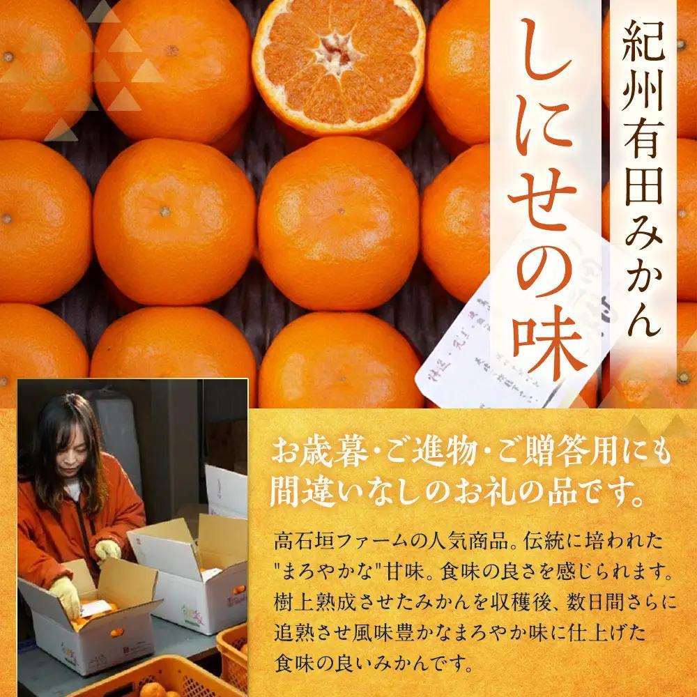 有田みかん 約5kg みかん 2S～2Lのいずれか 秀品または優品 しにせの味