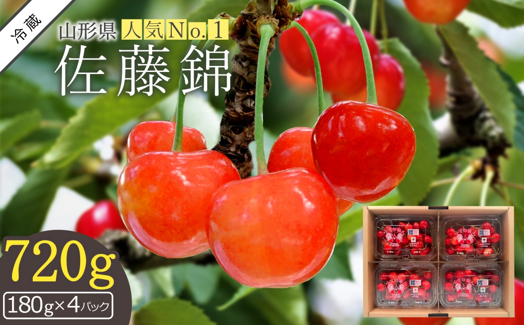 
            【2025年6月発送分先行受付】さくらんぼ佐藤錦720g（ML混合・180g×4パック詰）_H223(R7)
          