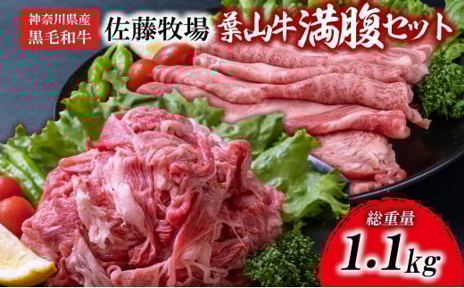 【神奈川県産黒毛和牛】三浦市の佐藤牧場が育てた葉山牛満腹セット（切落し＋肩ロース）　M079-009