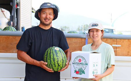 松本市 波田産 大玉すいか 4L（9kg～11kg)│ 信州 松本市 長野県 西瓜 すいか 果物 大玉 スイカ フルーツ くだもの 新鮮 果汁 ジューシー 大きい ふるーつ