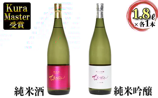 清酒ちえびじんセット（純米酒・純米吟醸山田錦 1800ml各1本）【中野酒造】 飲み比べ 一升瓶 1.8l ギフト 贈答 母の日 父の日 ＜110-007_7＞