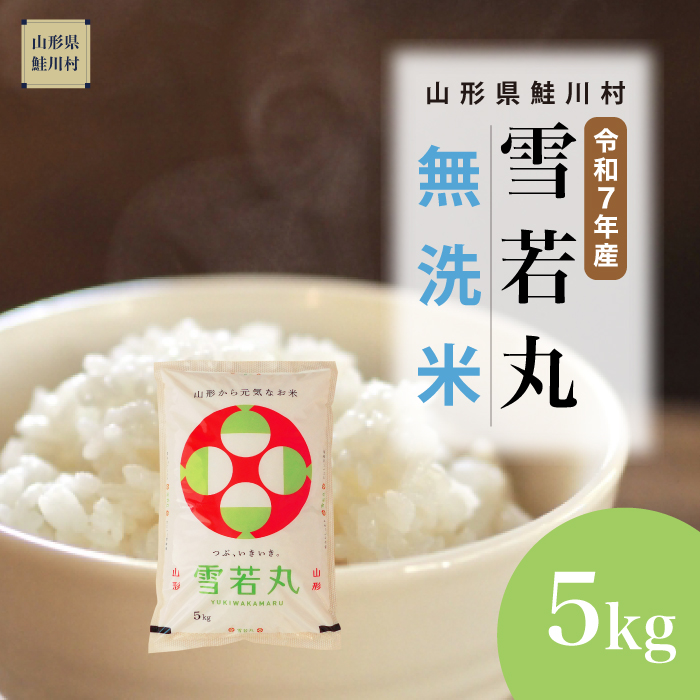 令和7年産　山形県産 雪若丸 【無洗米】 5kg （5kg×1袋） 数量限定　配送時期指定できます！　鮭川村