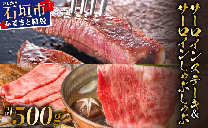 希少な特選石垣牛をご家庭で！！肉の旨味と脂の甘さ際立つサーロインステーキと特選サーロインしゃぶしゃぶ用　贅沢な食べ比べセット合計500g | 沖縄 石垣 特選 牛 肉 サーロイン ステーキ しゃぶしゃぶ 贅沢 真空 冷凍 | IM-72