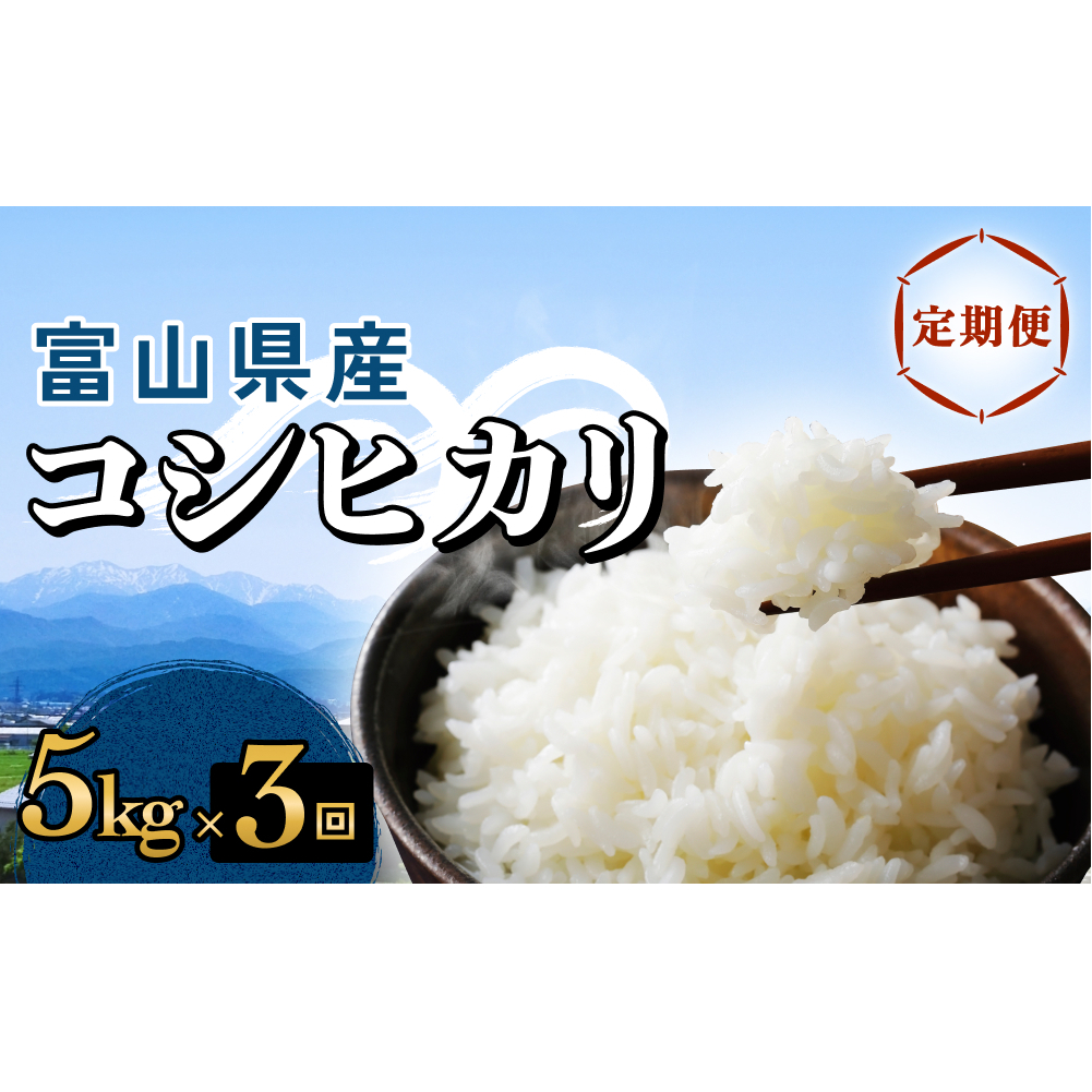 【3回定期便】富山県産 コシヒカリ 5kg ＜2025年10月以降発送開始＞ 富山県 氷見市 米 コシヒカリ 定期便