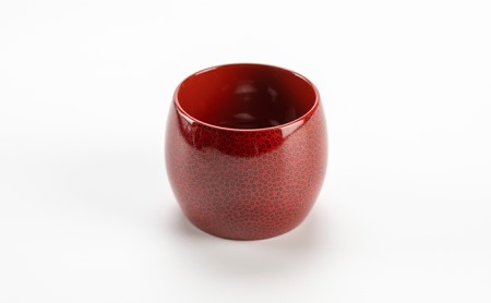 津軽塗 ぐい呑み(だるま型) 七々子塗/茜【 民芸品 工芸品 酒器 ペア  】