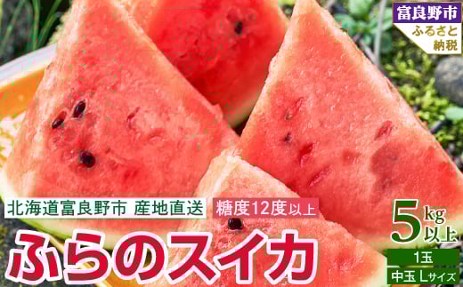 
                  2026年先行予約 ふらのスイカ 5kg以上 1玉【1278448】
                