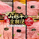 【ふるさと納税】厳選山形牛の定期便 全6回 総量約4.5kg 晴天畑提供牛肉 山形牛 定期便 肩ロース 牛ローススライス サーロイン モモ肉 カルビ 本わさび 焼き肉 バーベキューBBQ ステーキ 国産 国産牛 取り寄せ グルメ ご当地 特産 送料無料 東北 山形県 東根市