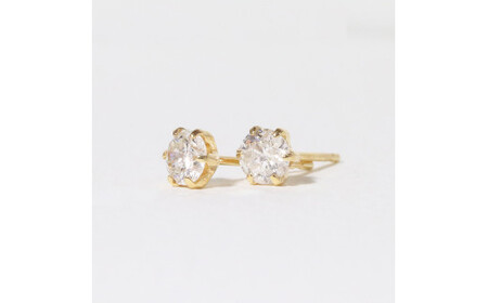 K18 一粒天然ダイヤモンド スタッドピアス 0.40ct 5pe040　山梨 ダイヤモンド ピアス ジュエリー アクセサリー 18金 イエローゴールド ホワイトゴールド ピンクゴールド レディース 