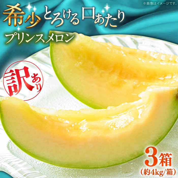 【2025年4月下旬～発送】【根強い人気!】 訳あり プリンスメロン 3箱セット（傷もの）/ メロン めろん フルーツ 果物 / 南島原市 / 南島原果物屋 [SCV023]
