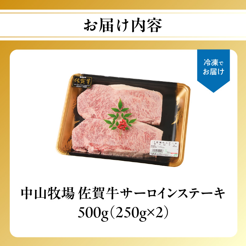 【最速配送】中山牧場 佐賀牛サーロインステーキ 500g