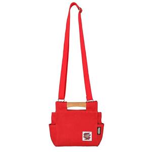 桜岡持ちミニバッグ(SB付) カラー：レッド【バッグ 鞄 カーゴ バッグ ミニ 帆布 かばん 天然 桜 キャンバス 生地 軽量 国産 香川 さぬき】