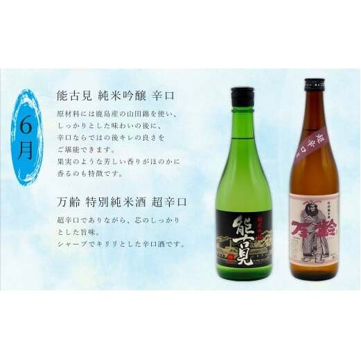 《年4回 さがん酒 定期便》金賞受賞 七田 宗政 能古見 万齢 720ml×2本×4回定期便 【佐嘉蔵屋】 飲み比べ 日本酒 七田 宗政 能古見 万齢 720ml 2本 S100-5_イメージ3