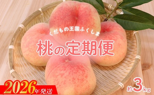 
                  No.2026【2026年発送　先行予約】福島のもも 約3kg 定期便3回
                