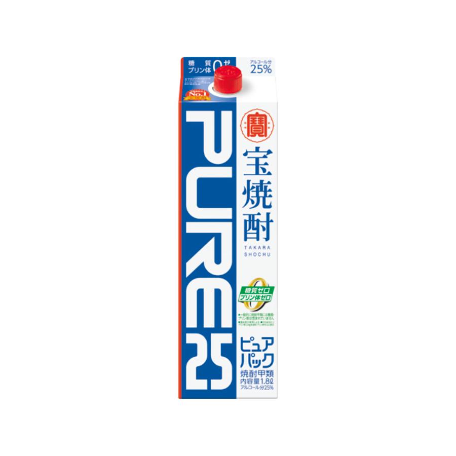 ＜タカラ＞宝焼酎「ピュアパック」２５度紙パック1.8L×6