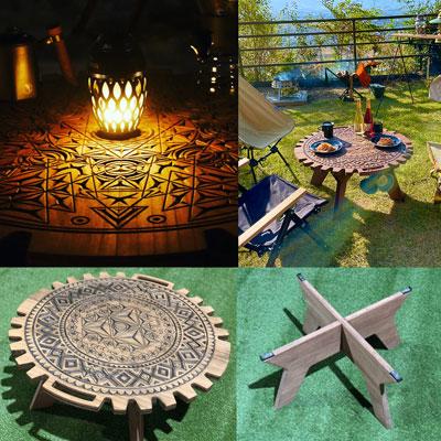 ふるさと納税 下呂市 【ウォルナット】スプリットテーブル ディープシャドウ(1台)専用袋付 テーブル【93-3【1】】 |  | 01