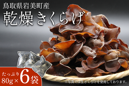 乾燥きくらげ 80g 6袋｜鳥取 岩美 きのこ 菌床栽培 きくらげ 乾燥【35005】