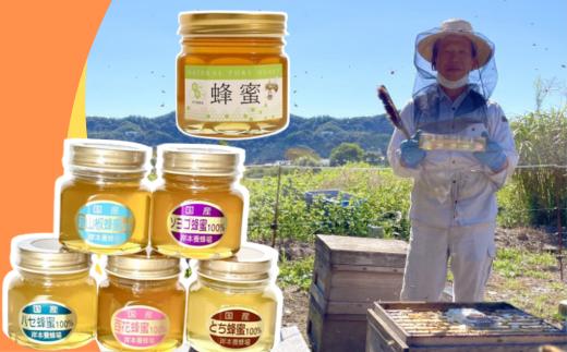 国産純粋はちみつ 50g×5種類 詰め合わせセット +150g瓶(百花)1個【1418558】