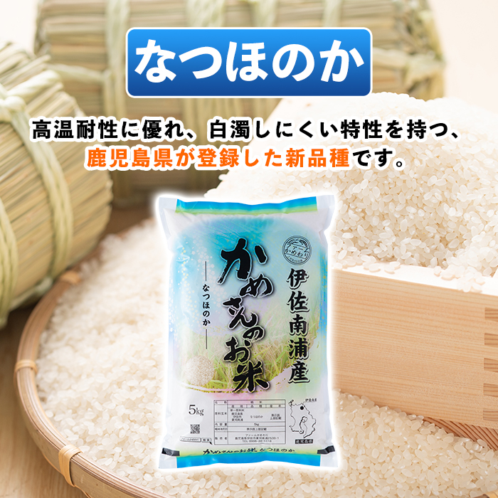 B5-01-B かめさんのお米 なつほのか(計15kg・5kg×3袋) 伊佐米 米 コメ 白米 精米 ごはん ご飯 ナツホノカ 5kg 単一原料米 【Farm-K】