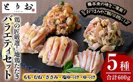
            カット済み！さつま若シャモの 地鶏たたき バラエティ セット 600g（もも・むね・ささみ：100g×4・塩ゆっけ：100g・ゆっけ：100g）冷凍 小分け 国産 さつま若しゃも 地鶏 食べ比べ 鳥刺し おつまみ 惣菜 にもオススメ 【A-1914H】
          