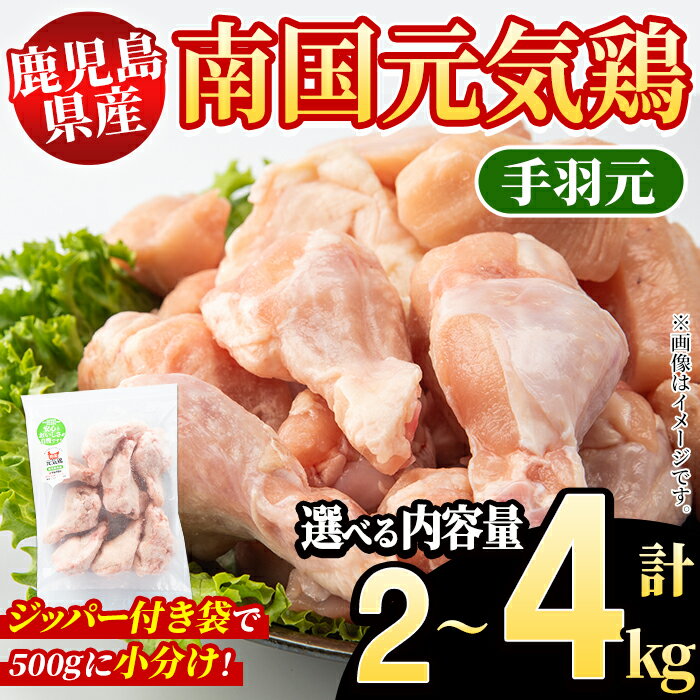 【ふるさと納税】＜内容量が選べる！＞鹿児島県産！南国元気鶏 手羽元(計2～4kg) 国産 九州産 鹿児島産 鶏肉 手羽元 小分け 弁当 おかず 唐揚げ 焼き鳥 Dセット【さるがく水産】