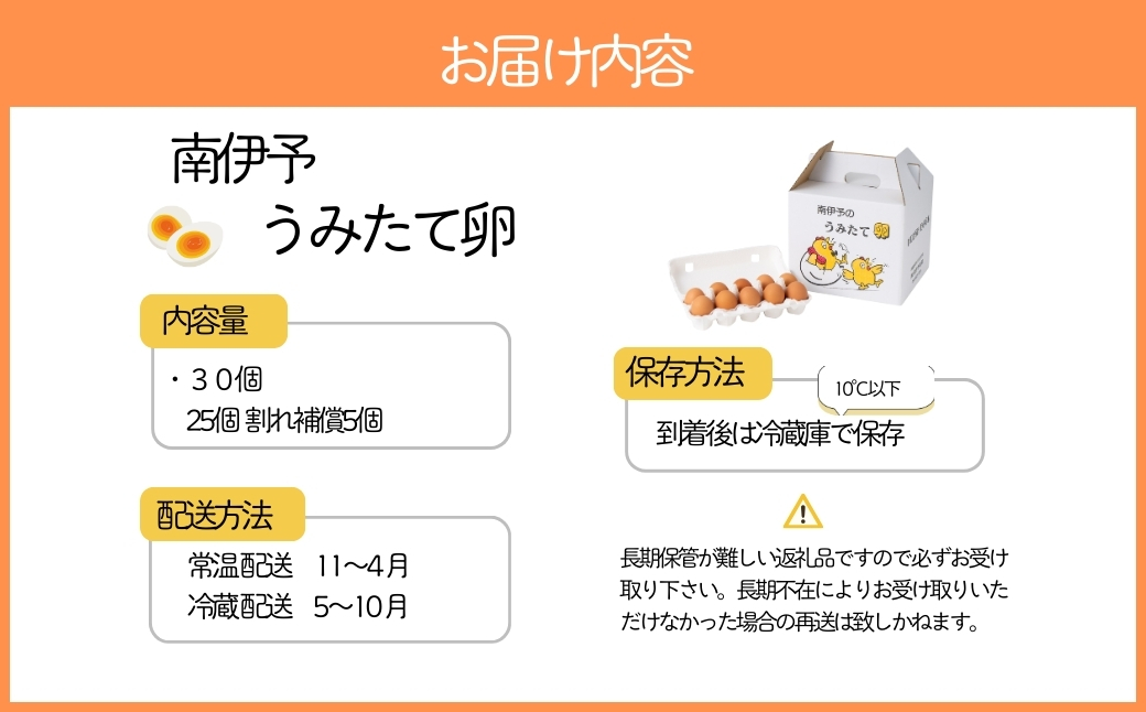 卵 たまご 30個 南伊予のうみたて卵 産地直送 南伊予養鶏 伊予市 愛媛 | A118