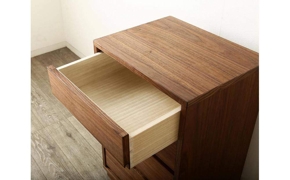 大川家具 ティレ 50cmリビングチェスト 台輪 天然木ウォールナット