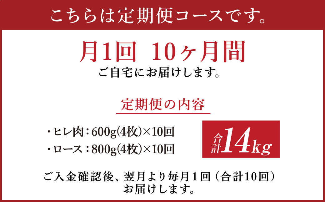 【定期便 10ヶ月】熊本産 あか牛 ステーキ ヒレ 600g ロース 800g