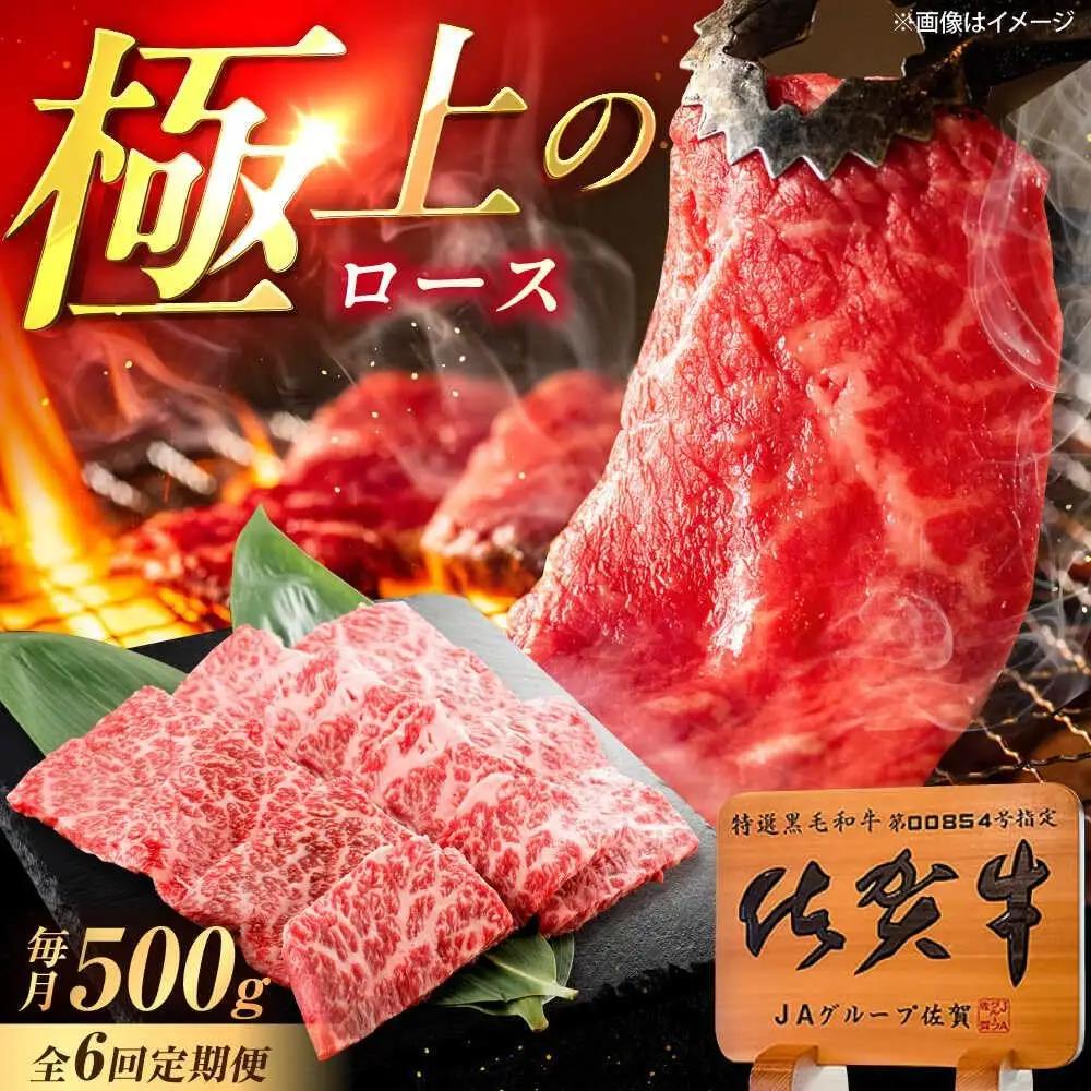 【6回定期便】 佐賀牛 ロース焼肉 500g ロース [UEM056]