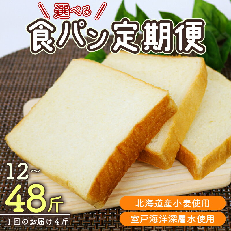 【ふるさと納税】 選べる定期便 食パンセット【室戸海洋深層水仕込み】 食パン もちもち ぱん 朝食 ギフト 定期便 人気 食事パン おやつ 4斤