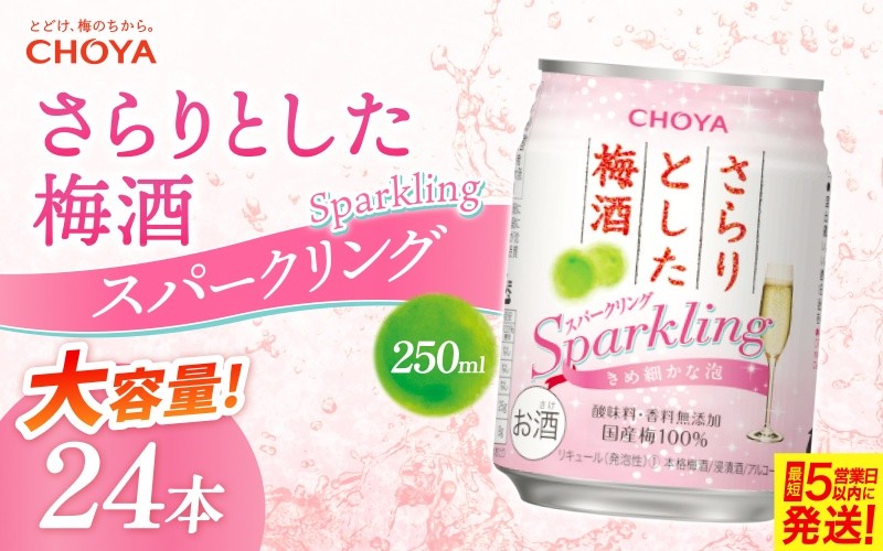 
チョーヤ梅酒 さらりとした梅酒スパークリング 250ml缶×24本
