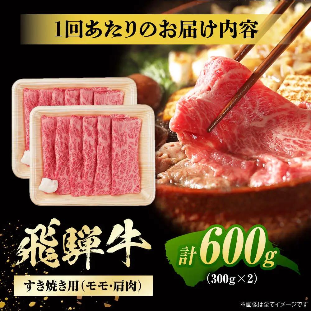 【12回定期便】飛騨牛 すき焼き用赤身 600g / 浅井商店[AWBJ026] 飛騨牛
