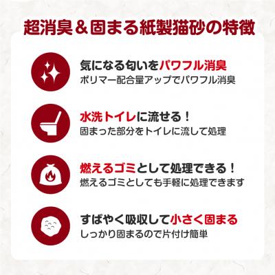 ふるさと納税 富士市 定期便【全12回毎月発送】【極】シリーズ パワフル超消臭 固まる トイレに流せる 紙製猫砂6L×1袋 |  | 01