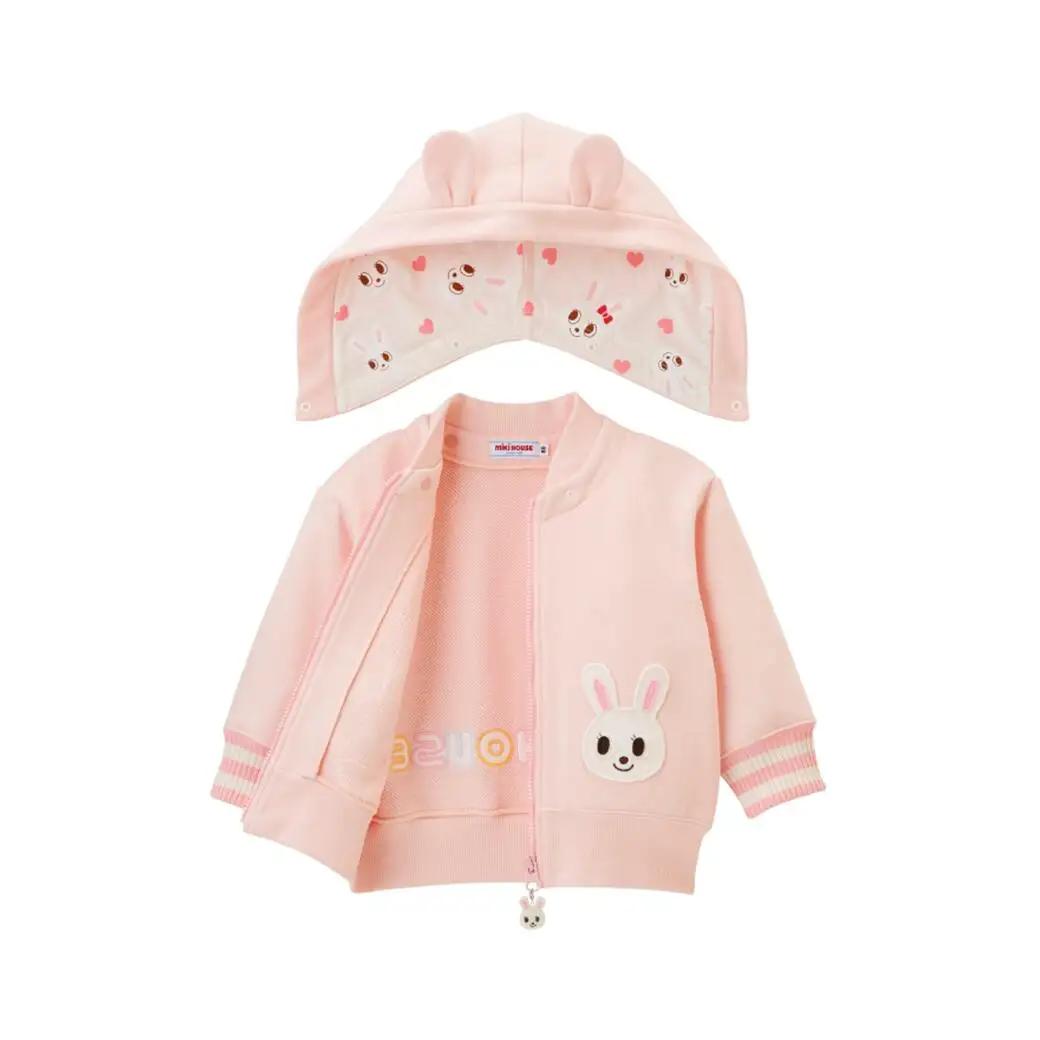 ベビー服 ミキハウス 裏毛パイルパーカー【サーモンピンクー100】ベビー