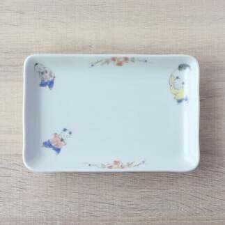 有田焼 アウトレット 唐子 焼皿 4枚セット 【山忠】食器 器 うつわ 皿 角皿 和食器 レトロ 昭和レトロ 4枚 セット アウトレット ed032