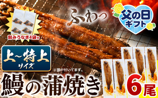 〈スピード出荷〉 うなぎ 国産 鰻の蒲焼 6尾 ＋ きざみうなぎ 30g×4袋 上～特上サイズ《3-7営業日以内に出荷(土日祝除く)》| うなぎ 蒲焼 国産 うなぎ 小分け うなぎ 国産 うなぎ 父の日 うなぎ 母の日ギフト うなぎ 簡易包装 送料無料 徳島県 上板町